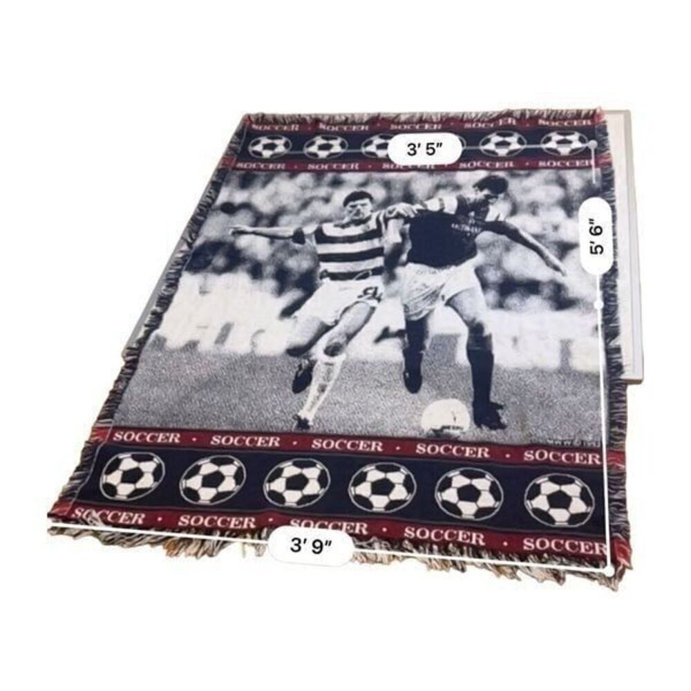 Vintage 90s Soccer MWW 1993 Tapestry Blanket
